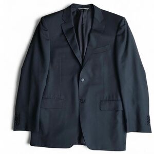 CANALI Modello 14226/44 Solid Blue Suit Jacket 100% Wool  Made in Italy Sz. 38 R